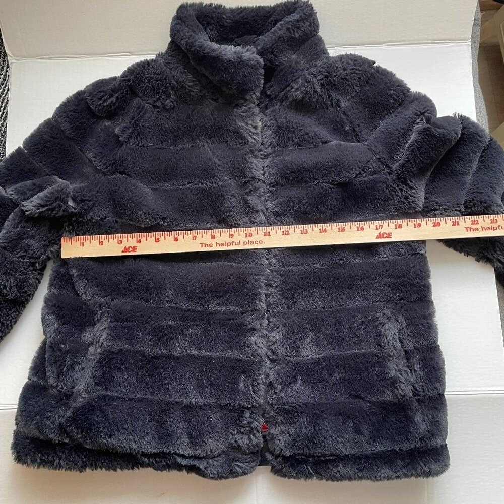 Rino & Pelle faux fur navy blue bomber jacket 36 - Picture 4 of 10